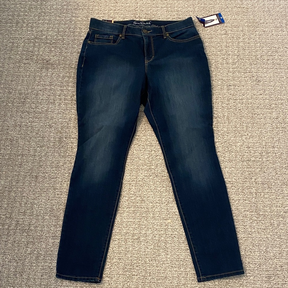 Gloria Vanderbilt Women's Deep Indigo Curvy Skinny Jeans Dark Wash Size 10